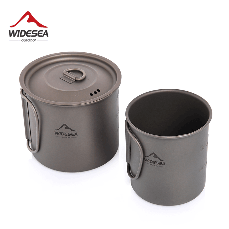 Camping Cooking And Dining Set - Широкоформатная кружка для кемпинга, титановая чашка