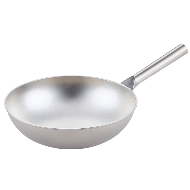Camping Cooking Without Gas - Титановая сковорода-вок с круглым дном 30/32/34/36/38