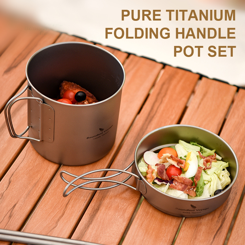 Camping Cooking Set Lightweight - Набор кастрюль со складной ручкой из
