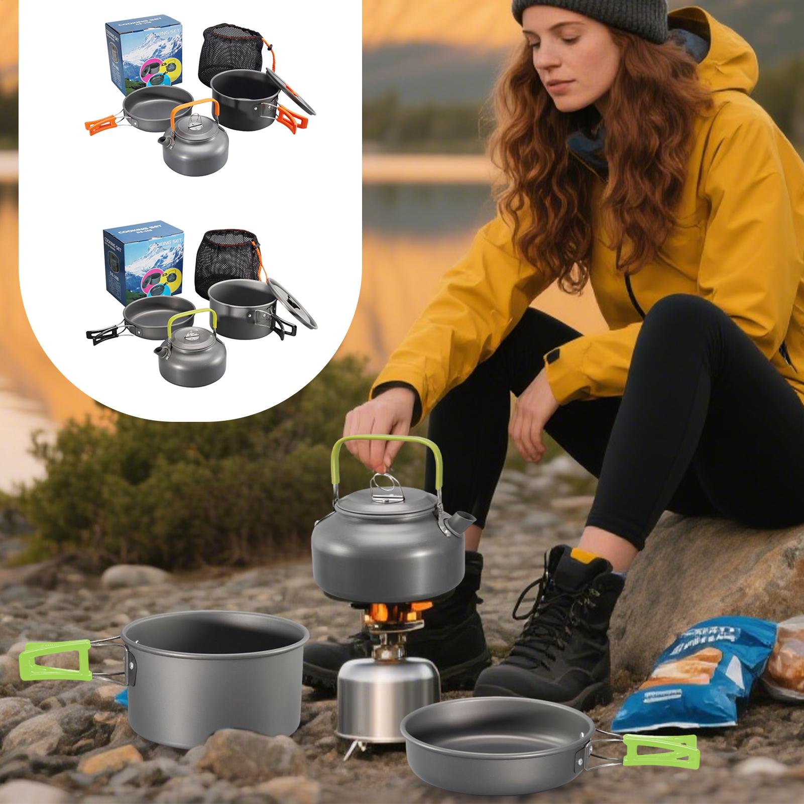 Camping Cooking Set Lightweight - Посуда для кемпинга, набор кастрюль для