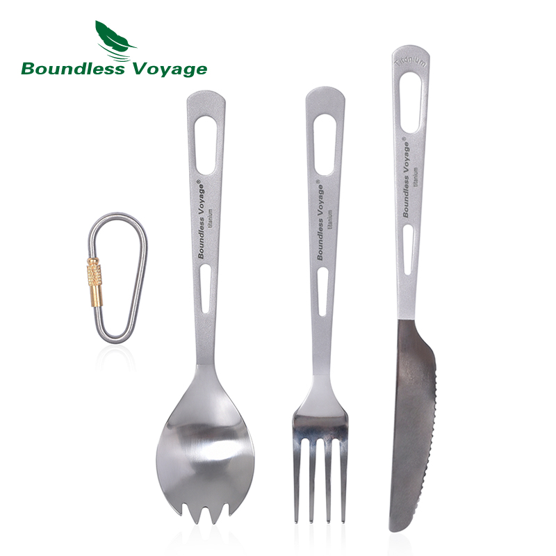 Camp Spork Set - 3 шт./набор, титановые столовые приборы