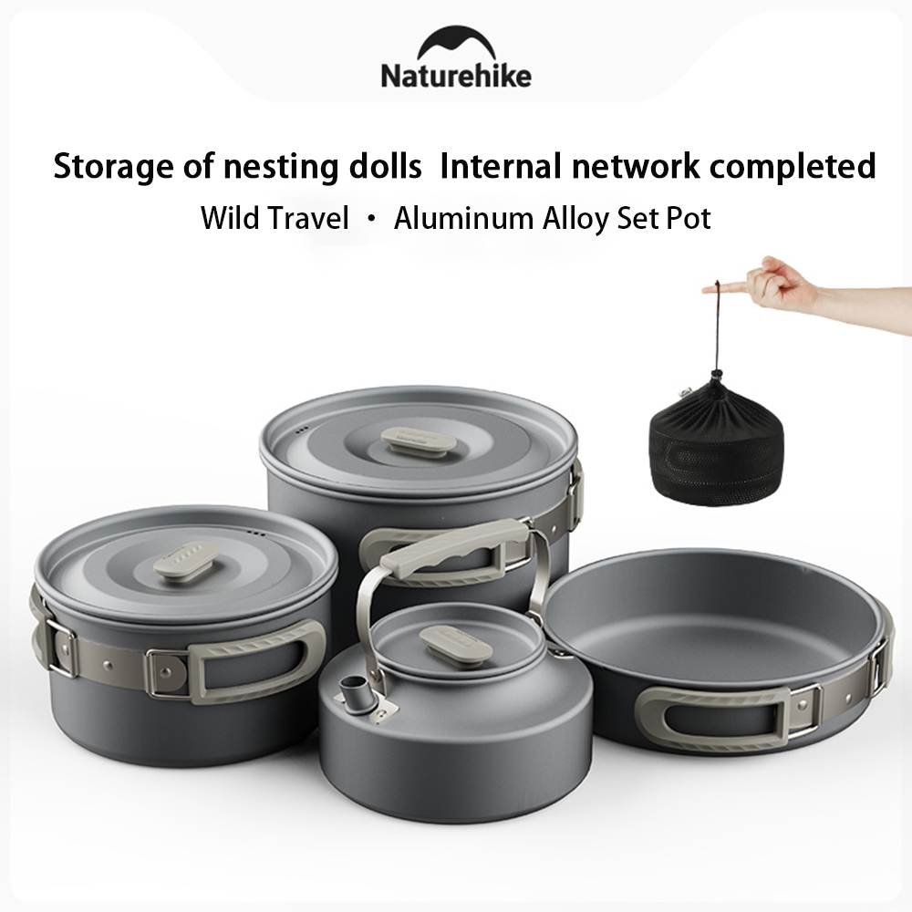 Camping Cooking Pan Set - Набор уличных кастрюль Naturehike, кухонное оборудование