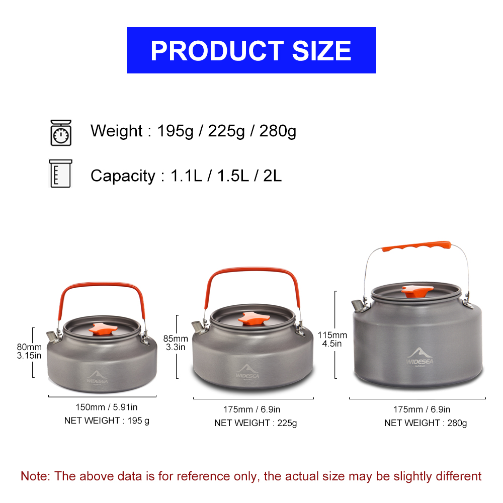 Widesea 1,1 л, 2 л, 1,5 л, чай – обзор и цена Camping Cooking Pan Set