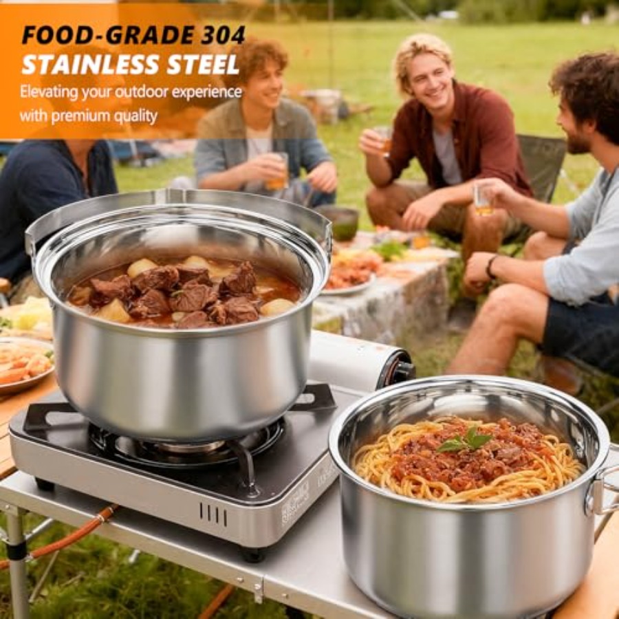 Набор походной посуды, легкий  – обзор и цена Camping Cooking Set Lightweight