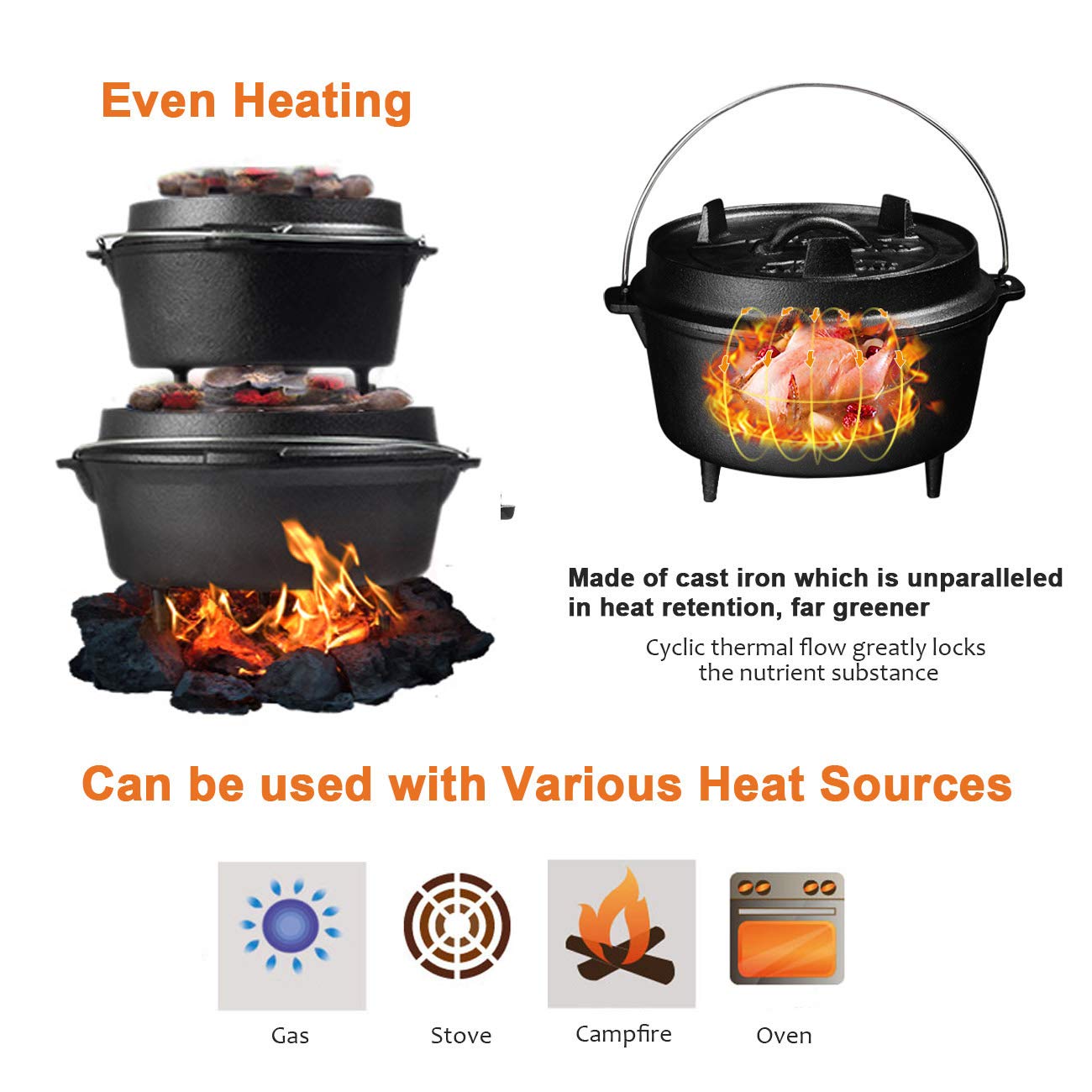 25 см голландская духовка для  – обзор и цена Camping Cooking Dutch Oven
