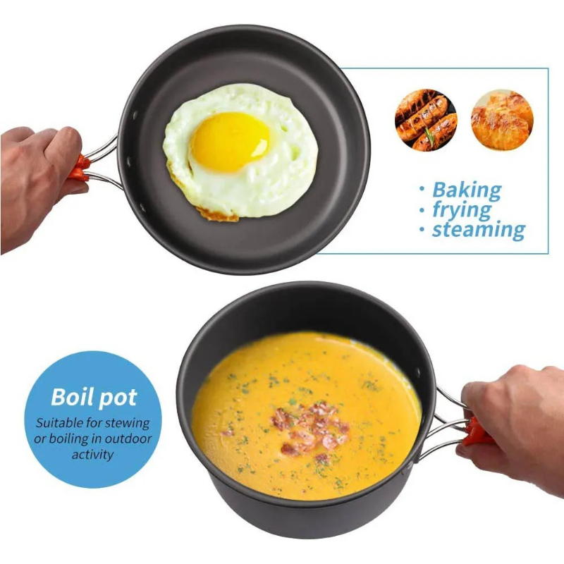 Набор для кемпинга, походная к – обзор и цена Camping Cooking Pan Set