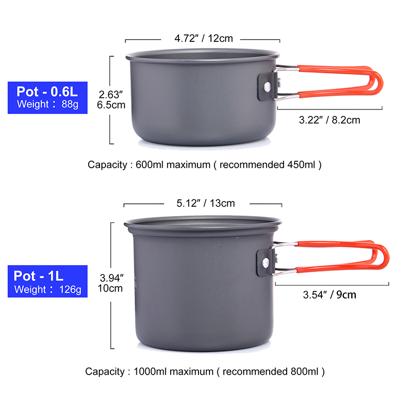 Набор посуды Widesea для кемпи – обзор и цена Camping Cooking Pan Set