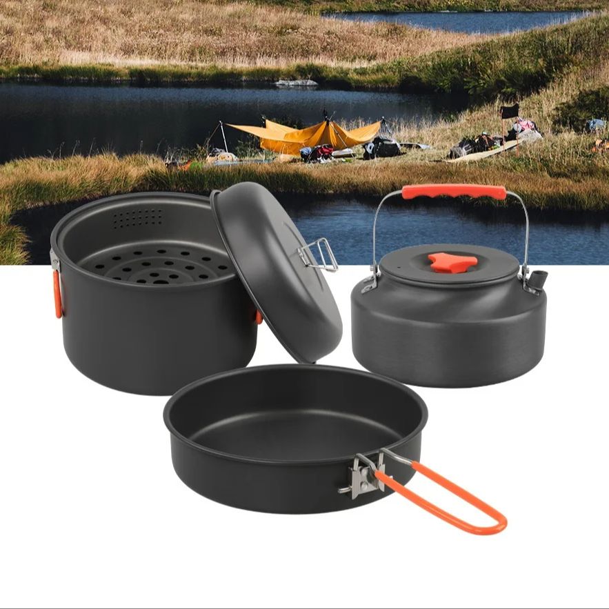 Набор посуды для открытого воз – обзор и цена Camping Cooking Pan Set