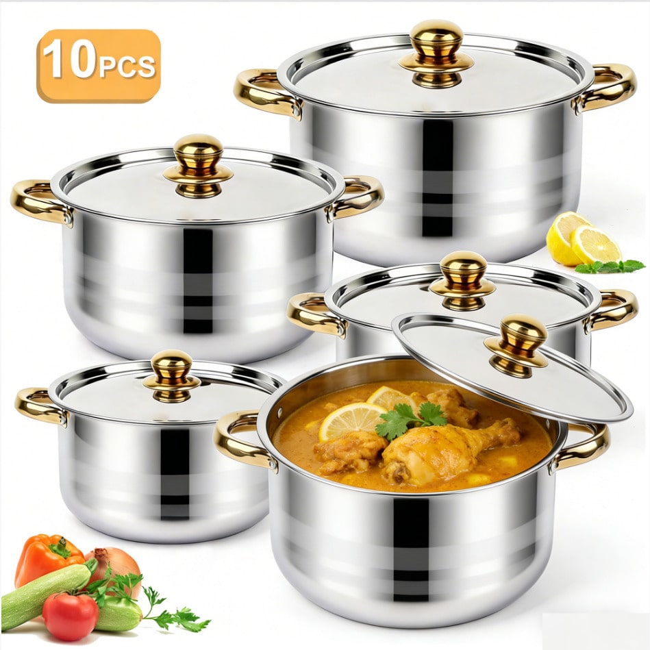 Набор кастрюль из нержавеющей  – обзор и цена Camping Cooking Pan Set
