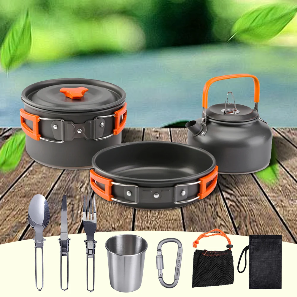 Набор походной посуды: чайник, – обзор и цена Camping Cooking Pan Set