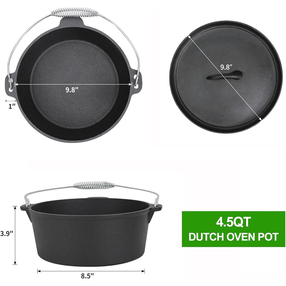 Набор из 8 предметов: чугунная – обзор и цена Camping Cooking Dutch Oven