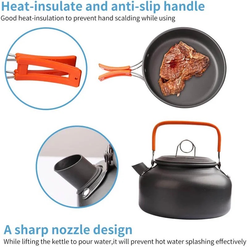 Набор для кемпинга: походная п – обзор и цена Camping Cooking Pan Set